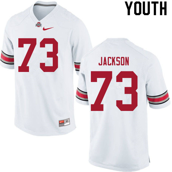 Ohio State Buckeyes Jonah Jackson Youth #73 White Authentic Stitched College Football Jersey